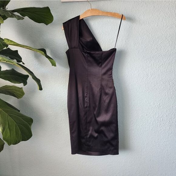 Eliza J embellish side one shoulder lined cocktail formal dress - Picture 5 of 11